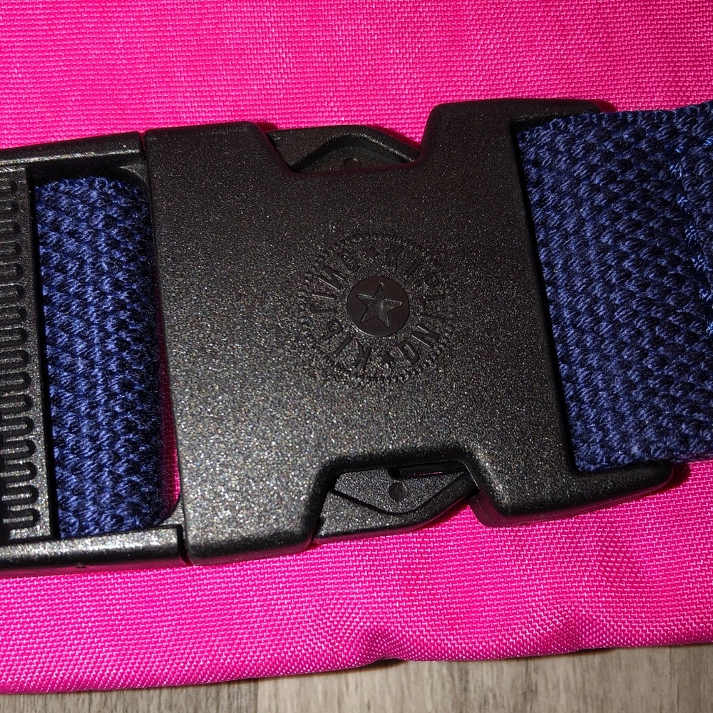 Kipling Yasemina Nylon Waist Pack Azalea Pink Color Block + Monkey Keychain NWT - Picture 11 of 16